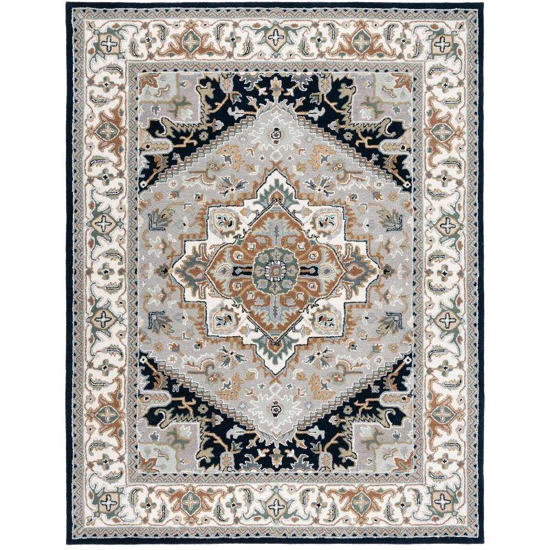 Heritage HG625 Handmade Area Rug - 8'x10' - Grey/Navy - Safavieh