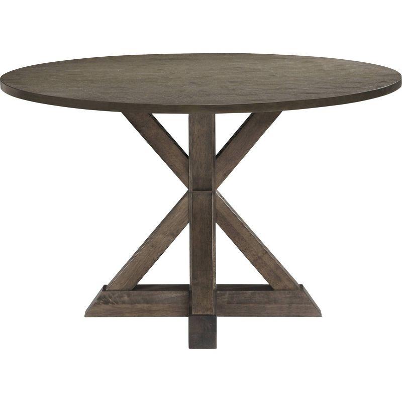 Finch Alfred Round Solid Wood Rustic Dining Table