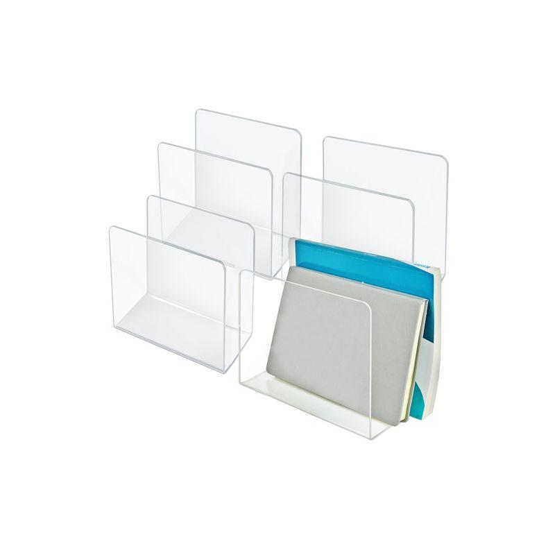 Azar Displays Clear Acrylic Desk File Holder- Large, 4-Pack