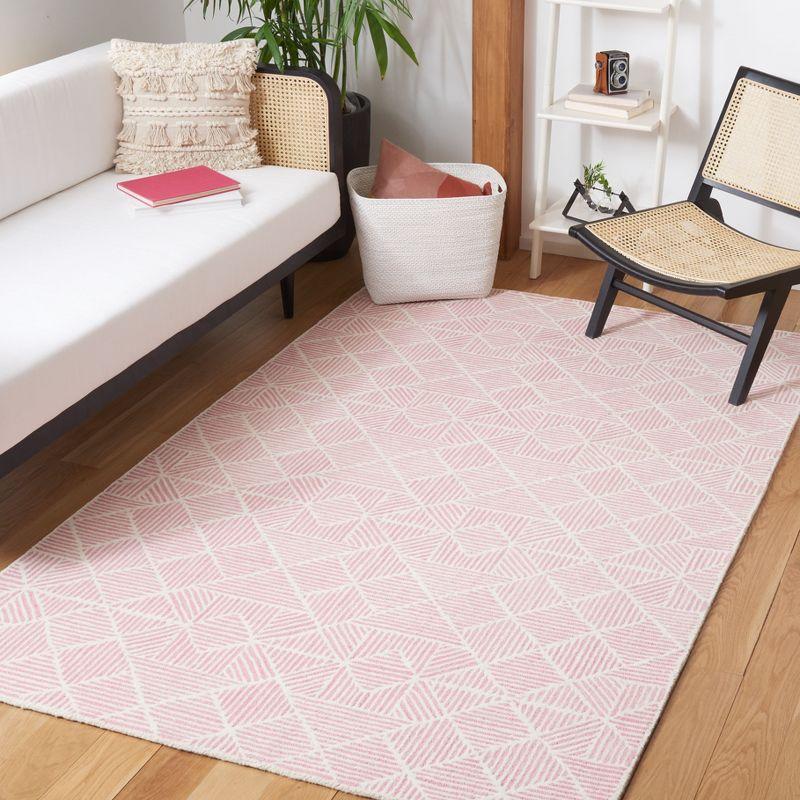 Abstract ABT763 Handmade Indoor Area Rug - Pink/Ivory - 5'x8' - Safavieh