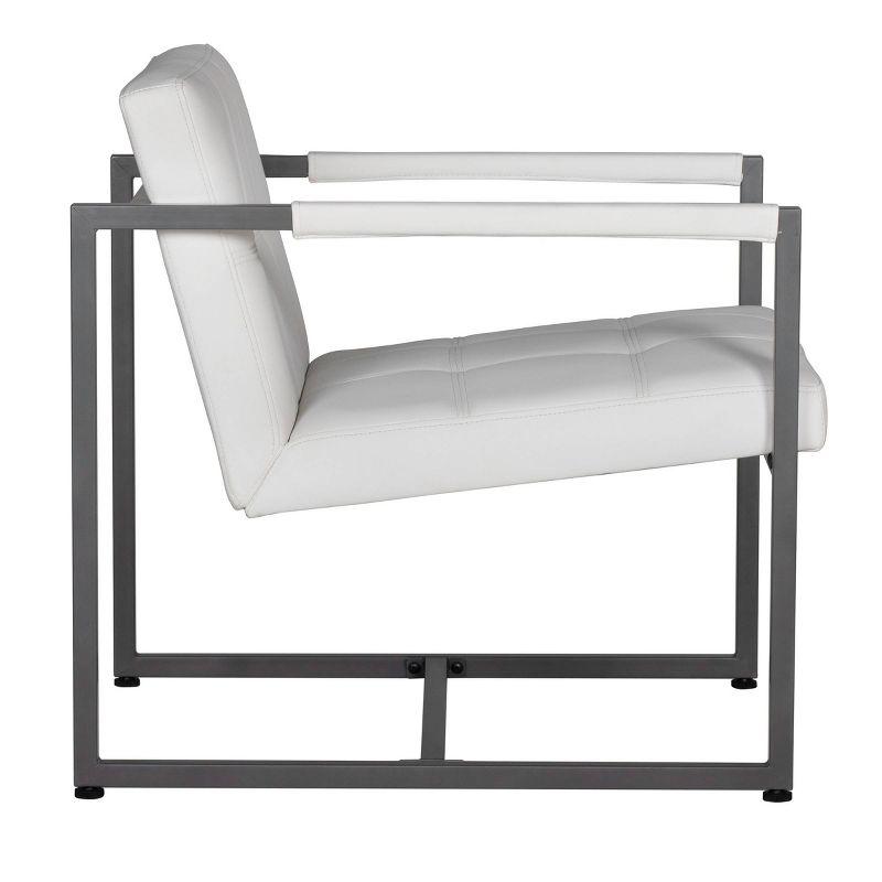 Camber Accent Chair White - Studio Designs Home: Mid-Century Faux Leather, Metal Frame, 250lbs Capacity