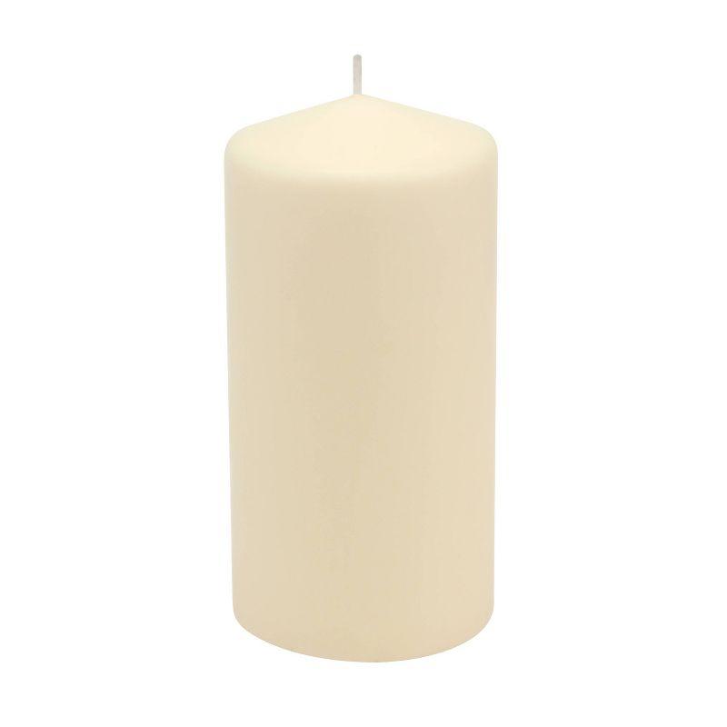 Stonebriar 3pk Tall 3'' x 6'' 65 Hour Long Burning Unscented Ivory Wax Pillar Candle