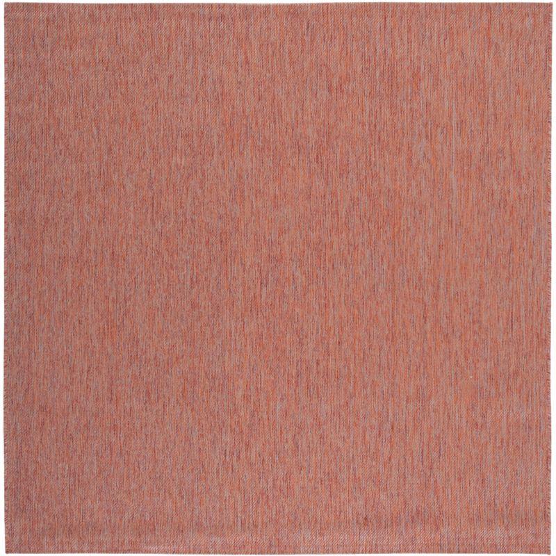 Rust Square Synthetic Non-slip Indoor/Outdoor Area Rug