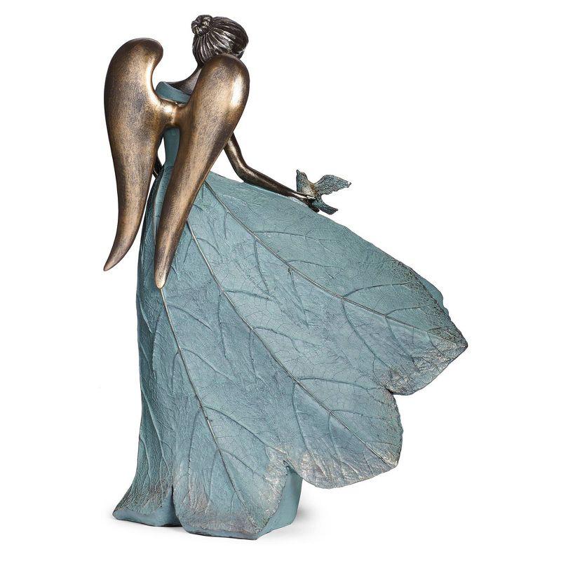 Roman 19.75" Angel and Bird Statue Outdoor Garden Statue Bronze