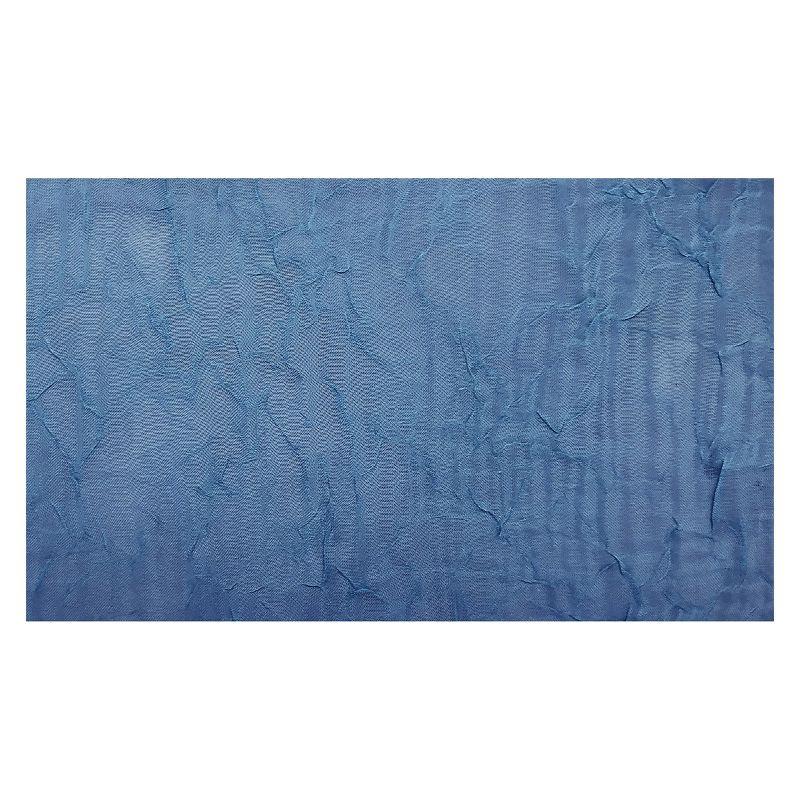 24"x51" Erica Crushed Sheer Voile Beaded Curtain Valance Blue - No. 918