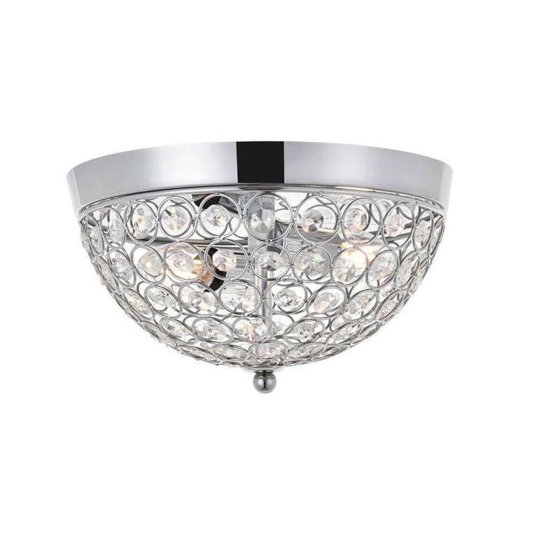 Elegant Lighting Taye 2 light Chrome Flush Mount