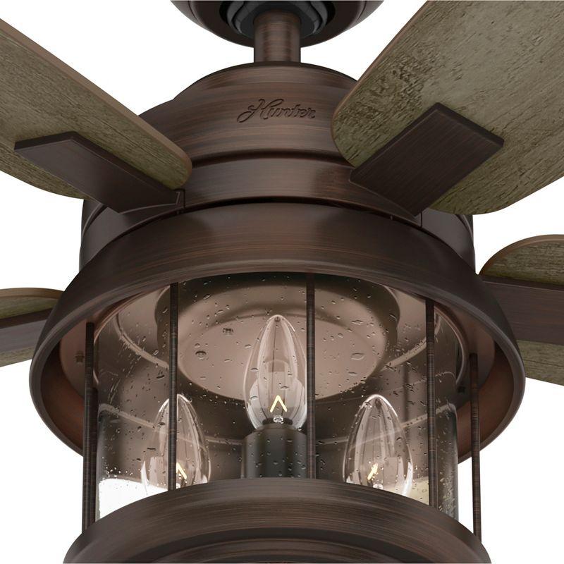 52" Coral Bay 5 - Blade Outdoor Standard Ceiling Fan with Remote Control and Light Kit Included