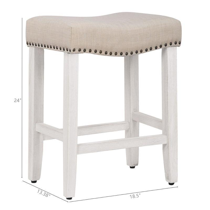 WestinTrends 29" Upholstered Saddle Seat Bar Stool (Set of 2)