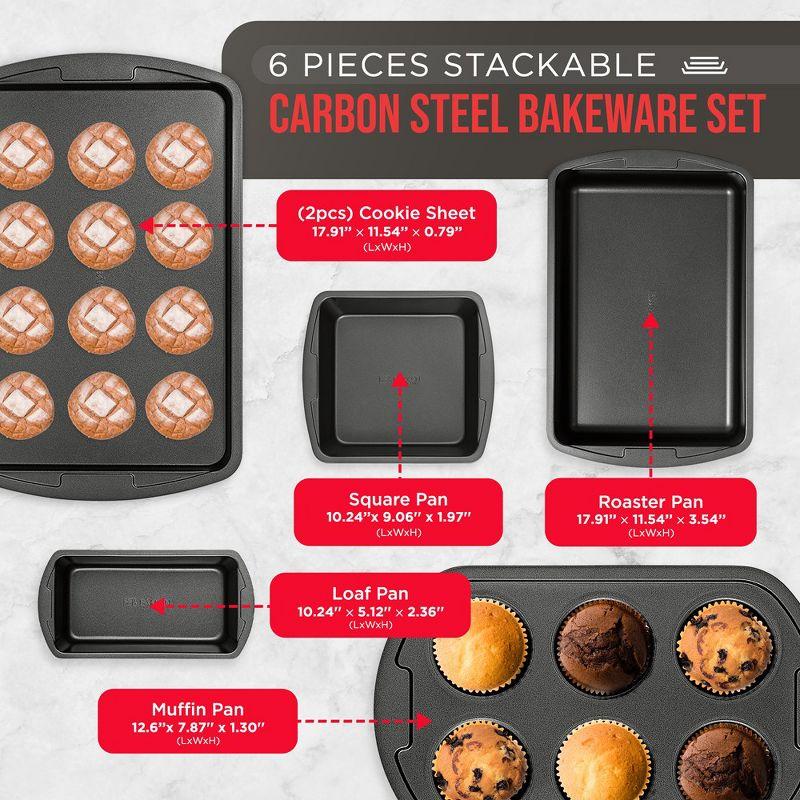 Bakken 6-Piece Gray Non-Stick Carbon Steel Bakeware Set