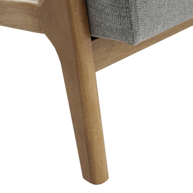 Ink+Ivy Novak Lounge Chair Gray: Mid-Century Elm Wood Frame, Upholstered, Comfort Seating
