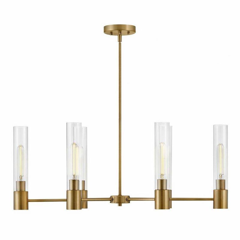 Lark Shea 6 - Light Chandelier in  Lacquered Brass