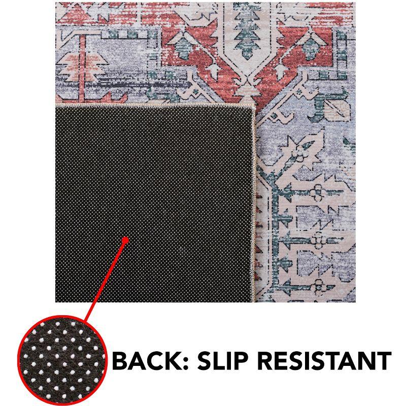 Tucson Vintage Persian TSN102 Power Loomed Machine Washable Skid-Resistant Indoor Area Rug - Grey Blue/Rust - 8'x10' - Safavieh