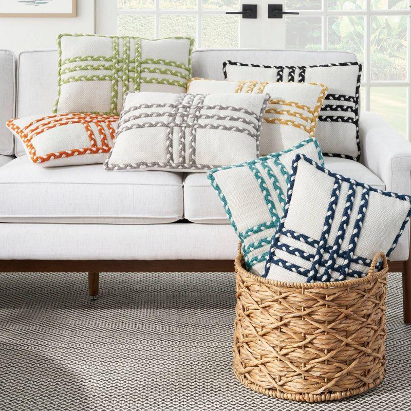 14"x20" Oversize Criss Cross Braids Lumbar Throw Pillow - Mina Victory