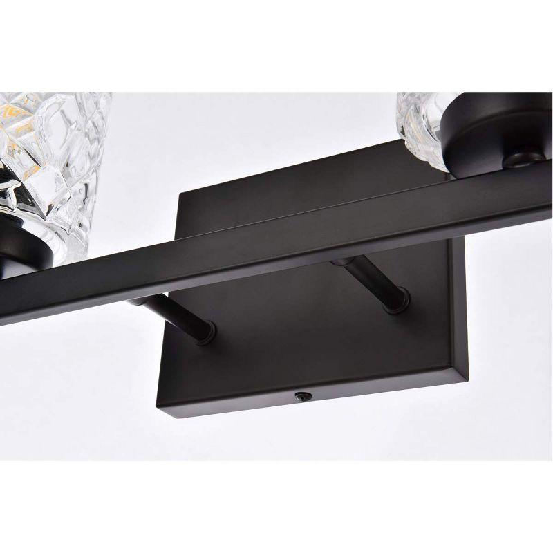 Elegant Lighting Cassie 2 lights bath sconce in black with clear shade