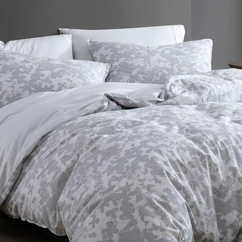 Twin Gray Organic Cotton Reversible Comforter Set