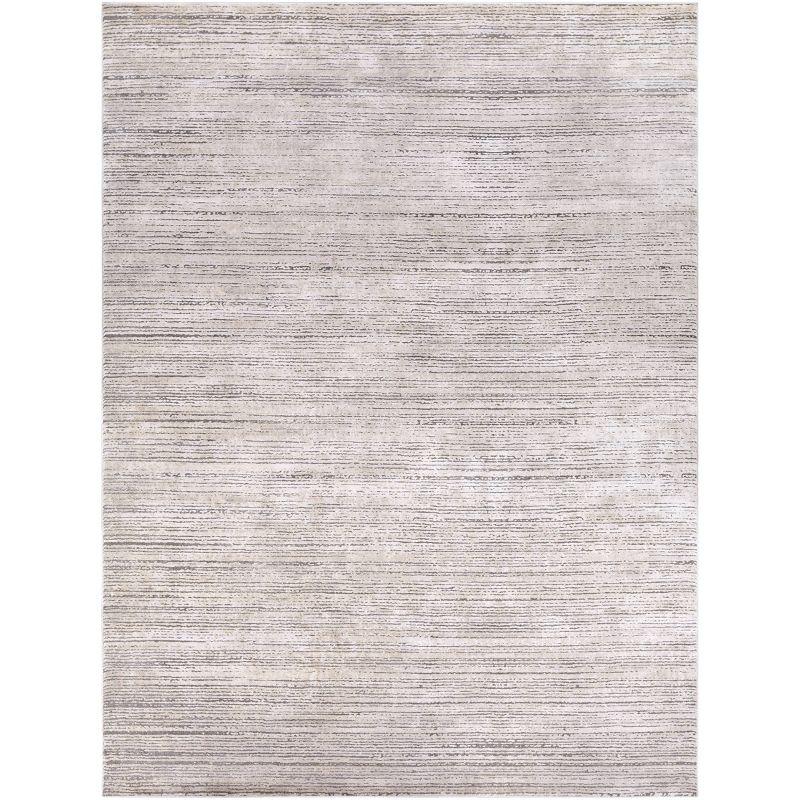 Emma Modern Gray Striped Wool-Blend 7'10" x 10'2" Area Rug