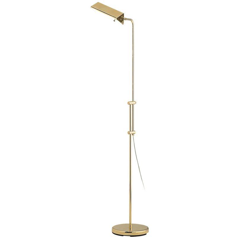 Regency Hill Traditional Adjustable Pharmacy Floor Lamp 54" Tall Brass Adjustable Metal Head for Living Room Reading Bedroom Office