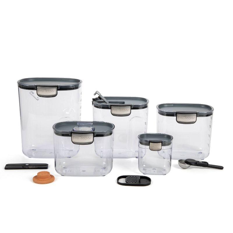 Prepworks ProKeeper Plus 9pc Baking Storage Set: Airtight Kitchen Containers with Ingredient Leveler & Terracotta Disk