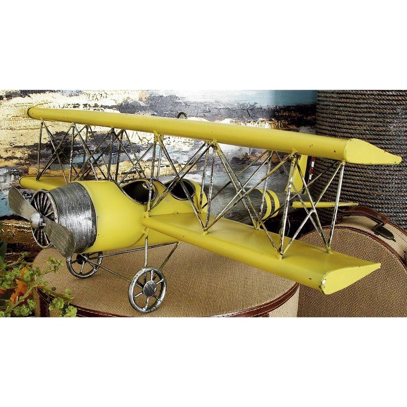 Metal Airplane Wall Decor with Chain Hanger Yellow - Olivia & May