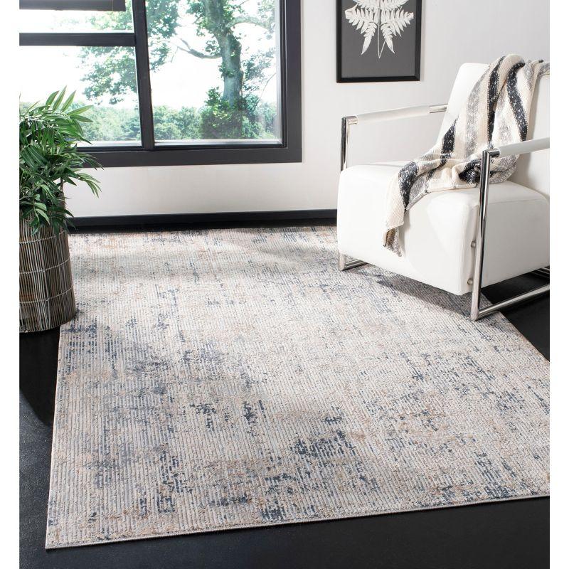 Reversible Abstract Gray Synthetic 8' x 10' Area Rug