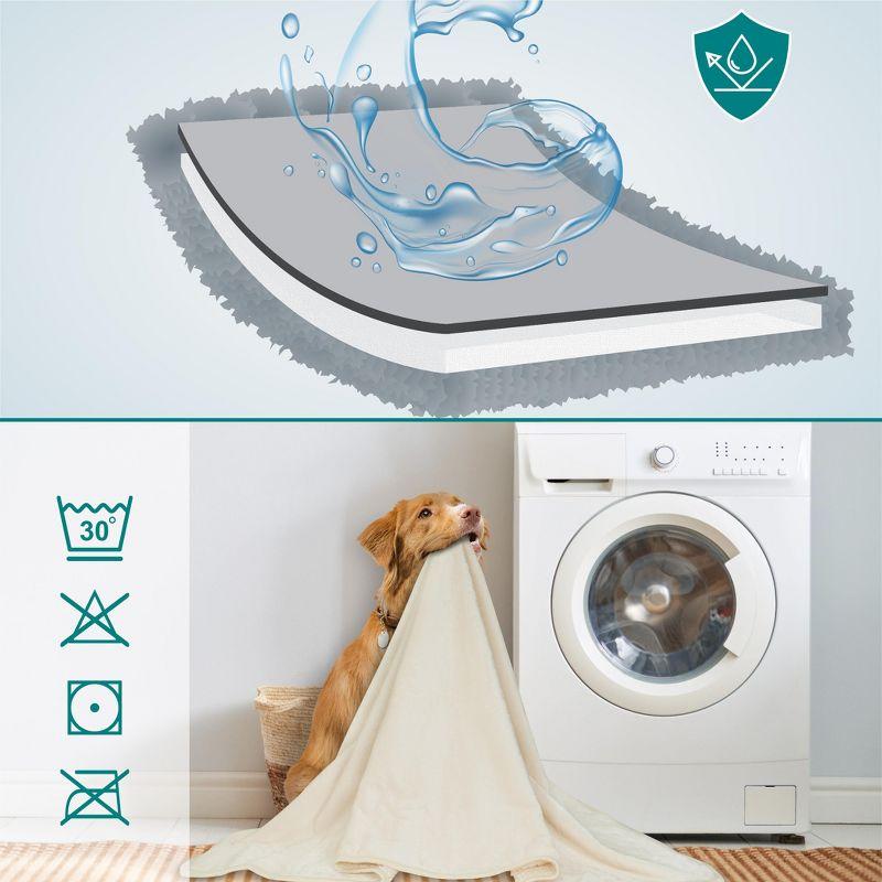 PetAmi Waterproof Dog Blanket For Pet Cat, Faux Shearling Fleece Couch Cover, Soft Plush Washable Reversible Throw