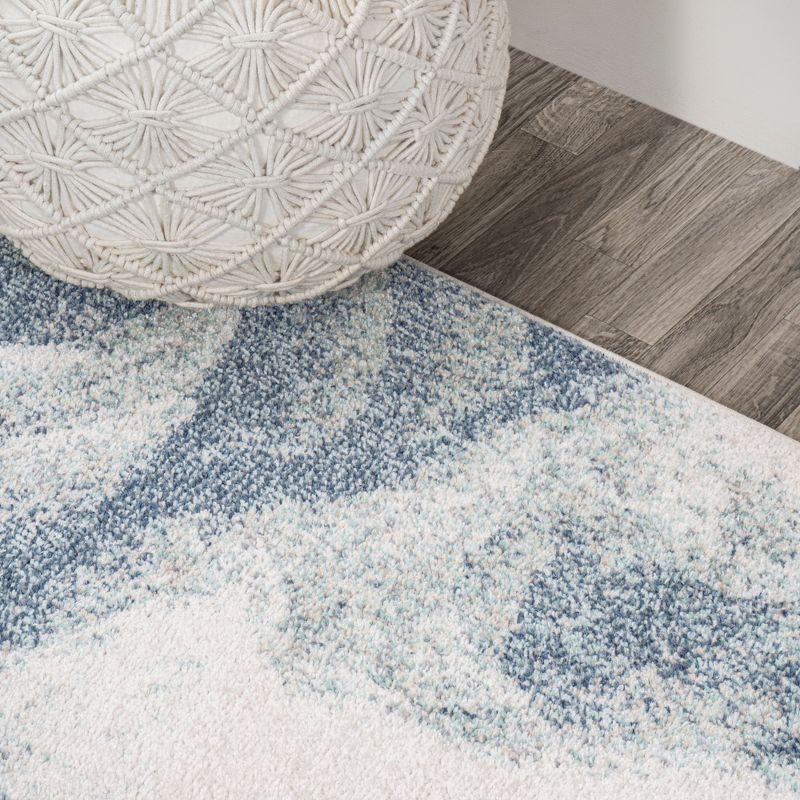 4' x 6' Petalo Abstract Two-Tone Modern Area Rug, Blue/Cream - JONATHAN Y