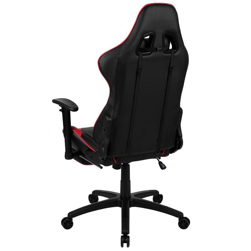 Flash Furniture X30 Gaming Chair Racing Office Ergonomic Computer Chair with Fully Reclining Back and Slide-Out Footrest in Red LeatherSoft