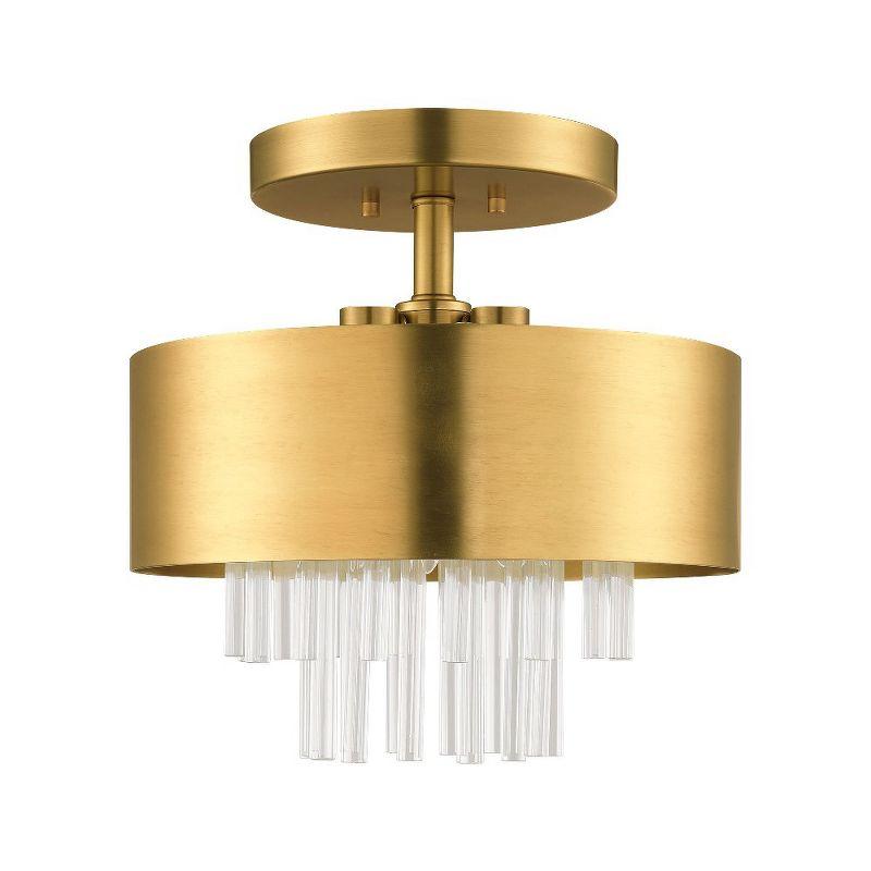 Livex Lighting Orenburg 3 - Light Semi-Flush Mount in  Natural Brass