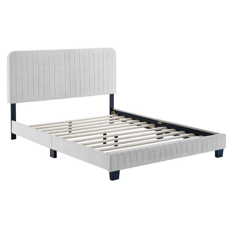 Modway Celine Channel Tufted Performance Velvet Twin Platform Bed