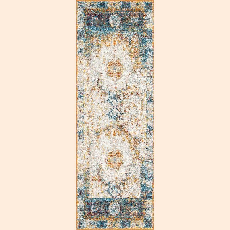 Unique Loom Rosso Collection Area Rug - Bellini (2'  x 6' 1" Runner Beige/Blue)