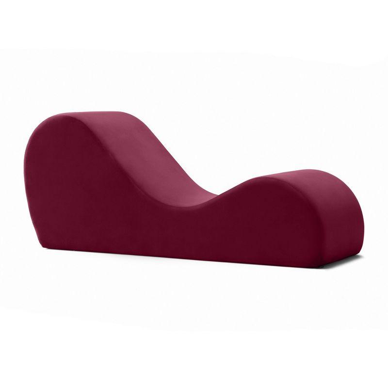 Avana Sleek Chaise Lounge for Yoga - Made in The USA - Great for Stretching, Relaxation, Exercise & More, 60D x 18W x 26H Inch, Red
