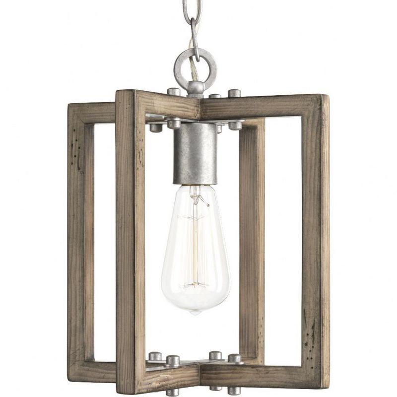 Turnbury Galvanized Steel and Wood Mini Pendant Light