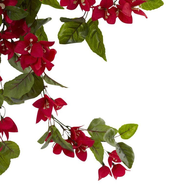 28" 2pk Bougainvillea Hanging Bush Artificial Plant - Nearly Natural: UV Resistant, Indoor/Outdoor Decor