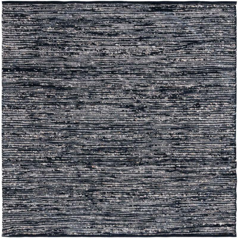 Natura NAT925 Flat Weave Indoor Area Rug - Black - 6'x6' - Safavieh