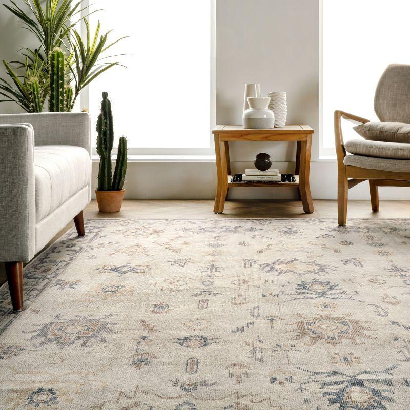 Eco-Friendly Easy-Care Gray Synthetic 4' x 6' Area Rug