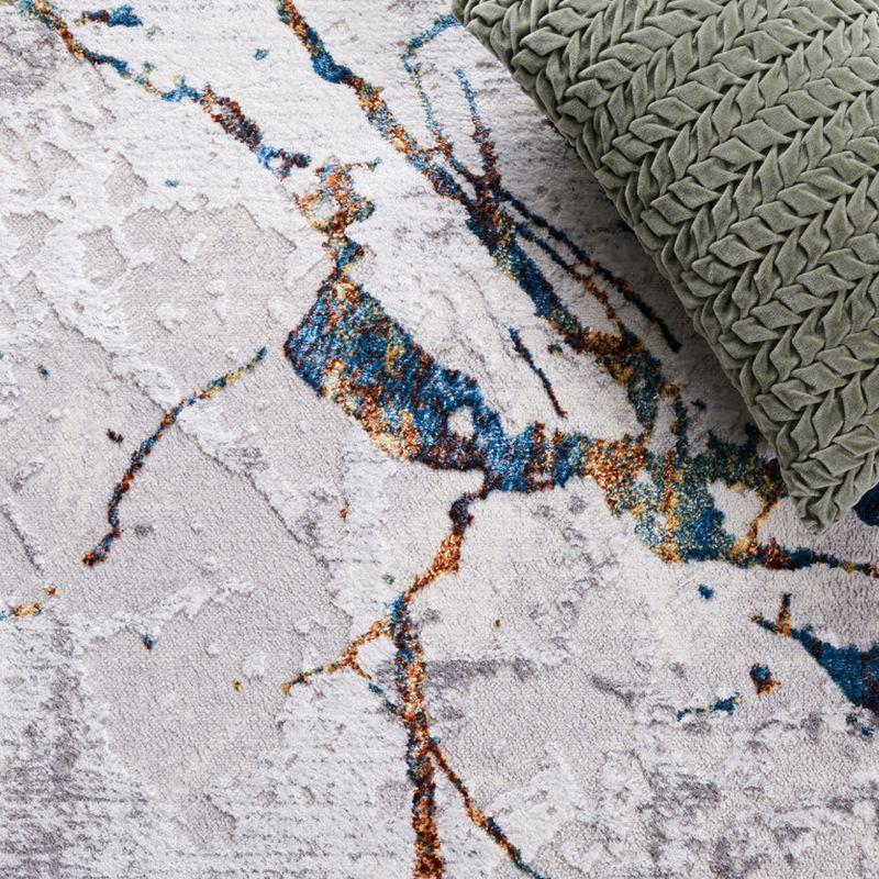 Amelia ALA293 Power Loomed Indoor Area Rug - Grey/Blue Gold - 4'5"x6'5" - Safavieh