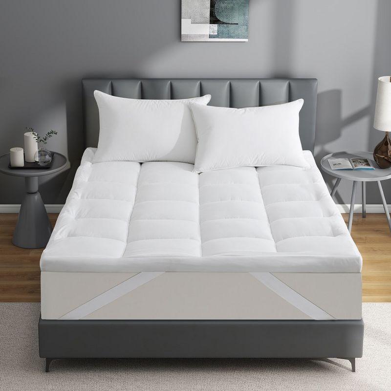 Peace Nest Ultra Loft 3" & 4" Mattress Topper, Plush Down Alternative Filling for Ultimate Comfort