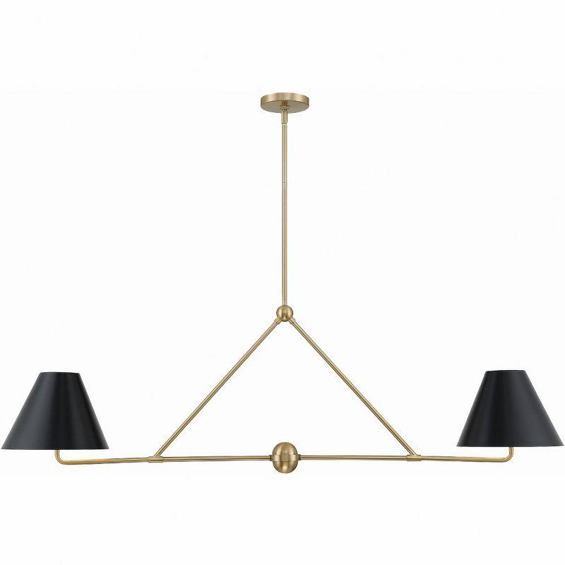 Vibrant Gold and Black Steel 4-Light Chandelier