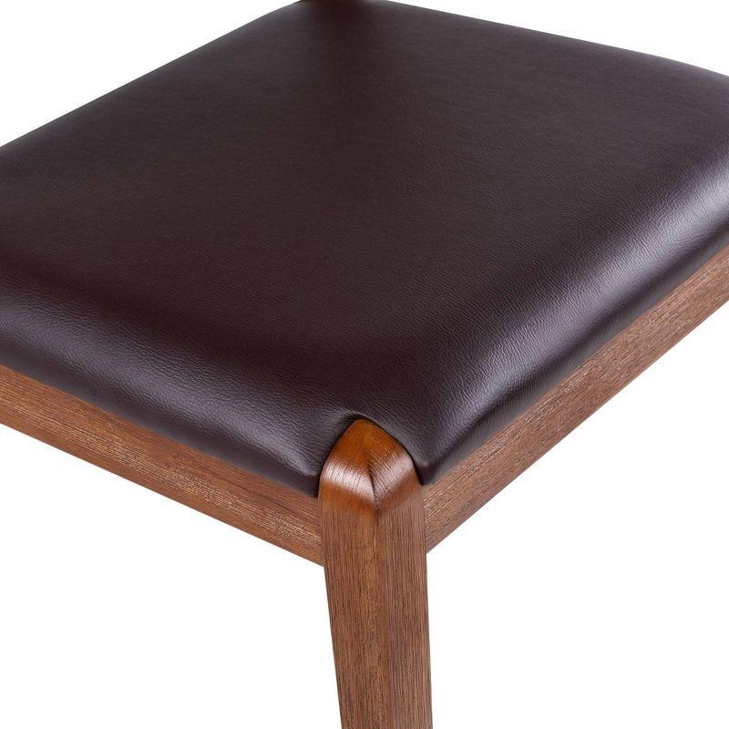 Rasmus Dining Chair Chestnut - Boraam: Acacia Wood, Faux Leather, Easy-to-Clean, 250lb Capacity