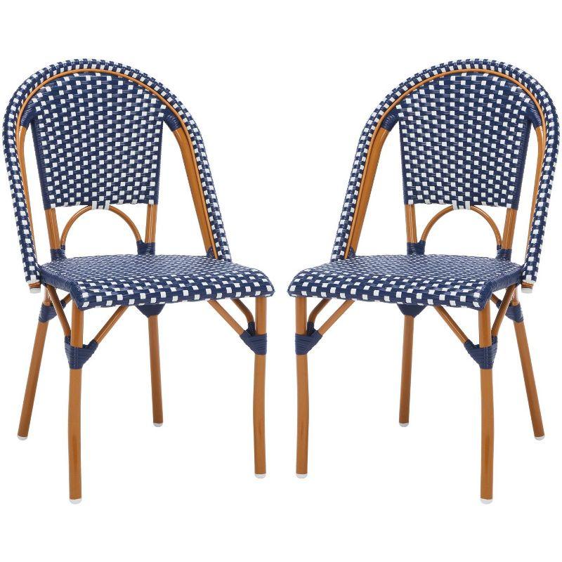 California Side Chair (Set Of 2) - Indoor/Outdoor - PAT7530 - Blue/White - Safavieh