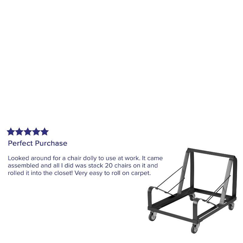 Flash Furniture HERCULES Series Black Steel Sled Base Stack Chair Dolly