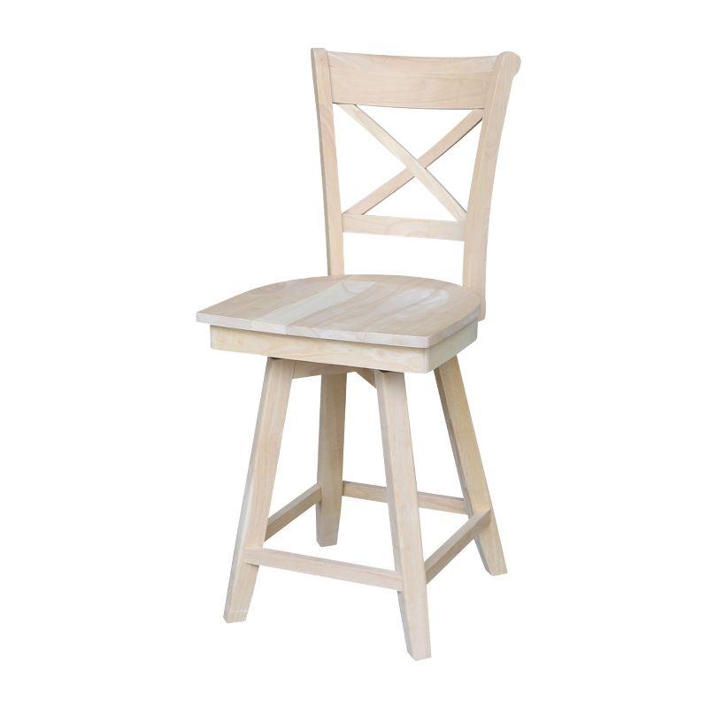 Charlotte 24" Unfinished Solid Wood Swivel Counter Height Stool