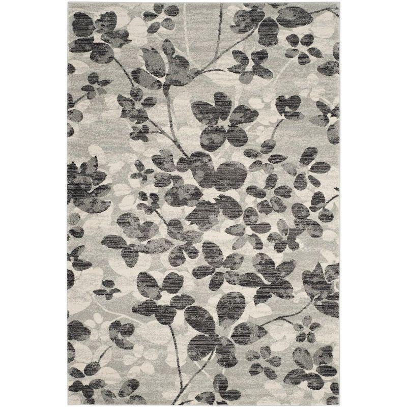 Evoke EVK236 Power Loomed Area Rug - Grey/Black - 5'3"x7'6" - Safavieh.