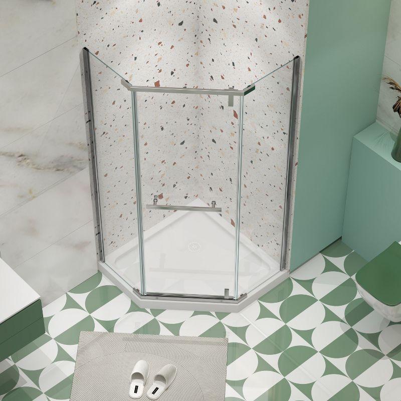 34.75"W x 72"H Swivel Shower Door with 1/4’ Tempered Glass, Frameless Shower Enclosure