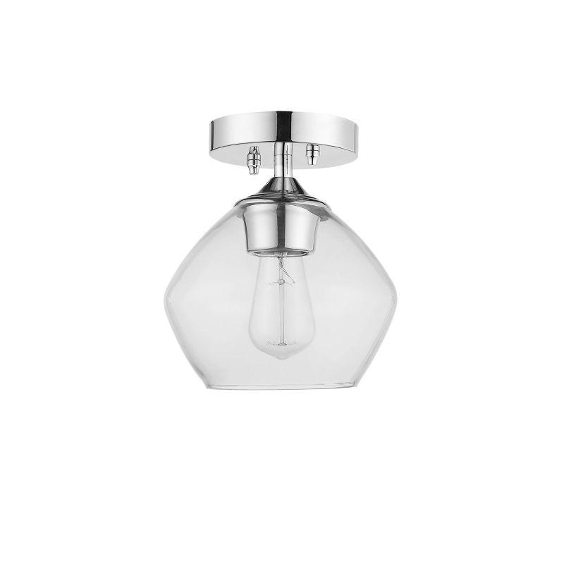 1 Light Harrow Semi Flush Mount Ceiling with Clear Glass Shade - Globe Electric