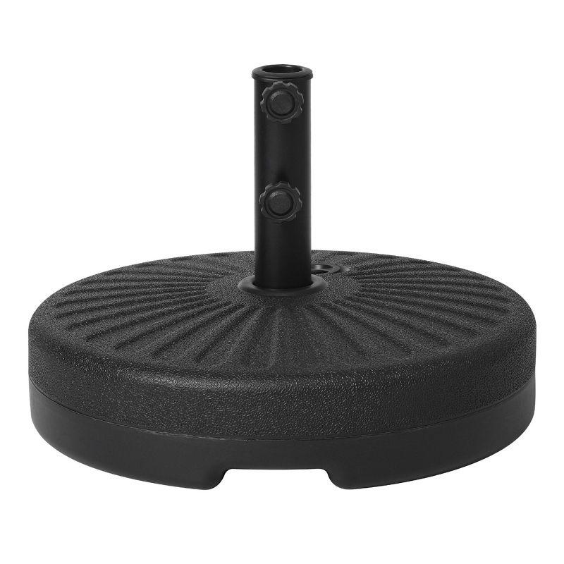 Costway 20'' Round 23L Water Filled Umbrella Base Stand Self-filled Patio Furniture Black
