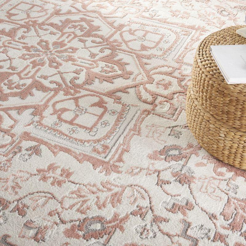 Nourison Elation Bohemian Medallion Indoor Rug Ivory Brick 7'10" x 9'10"