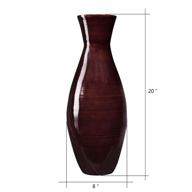 Handcrafted 20" Tall Brown Bamboo Floor Vase