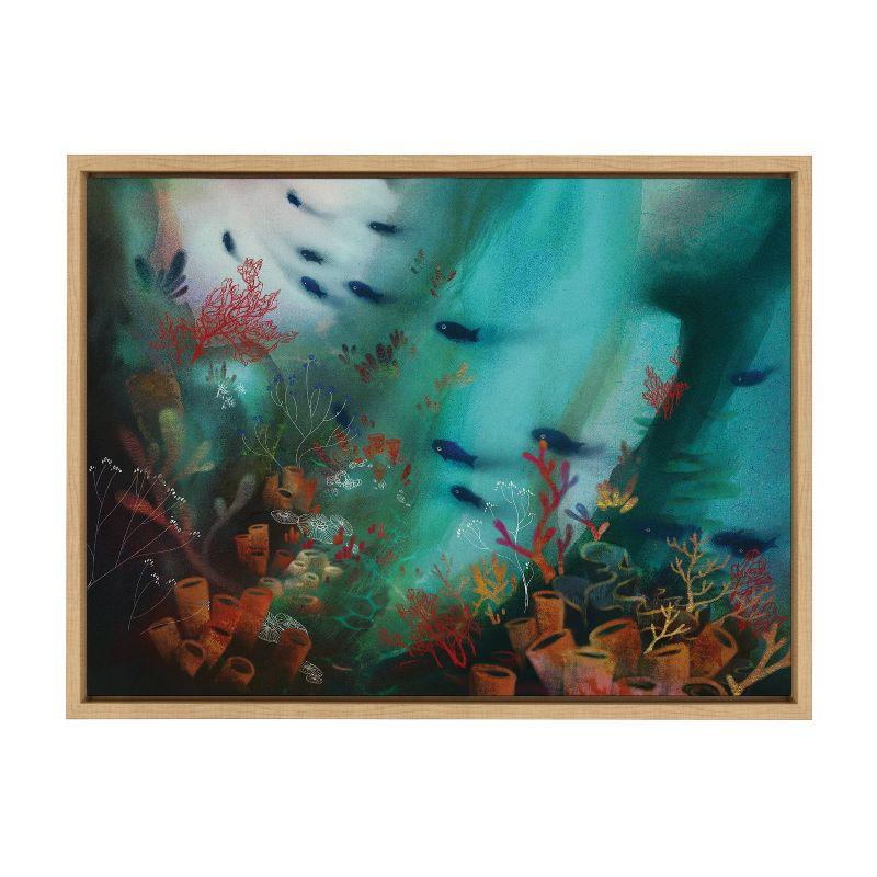 Kate & Laurel All Things Decor 18"x24" Sylvie Coral Cove Framed Canvas by Faryn Hughes Natural