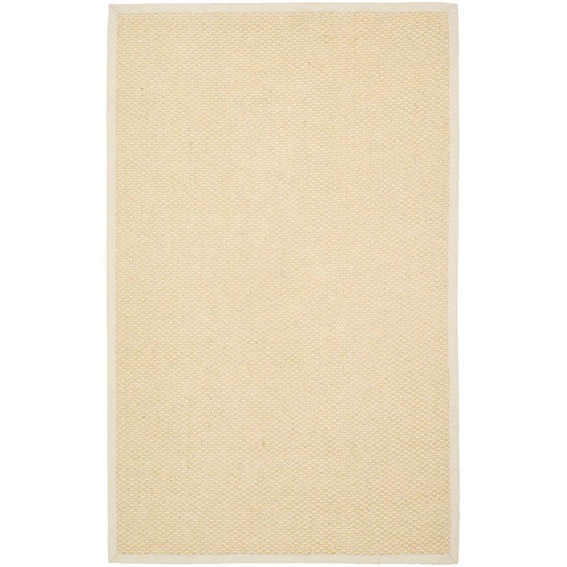 Cream Hand-Knotted Cotton Flatweave Area Rug, 5' x 8'